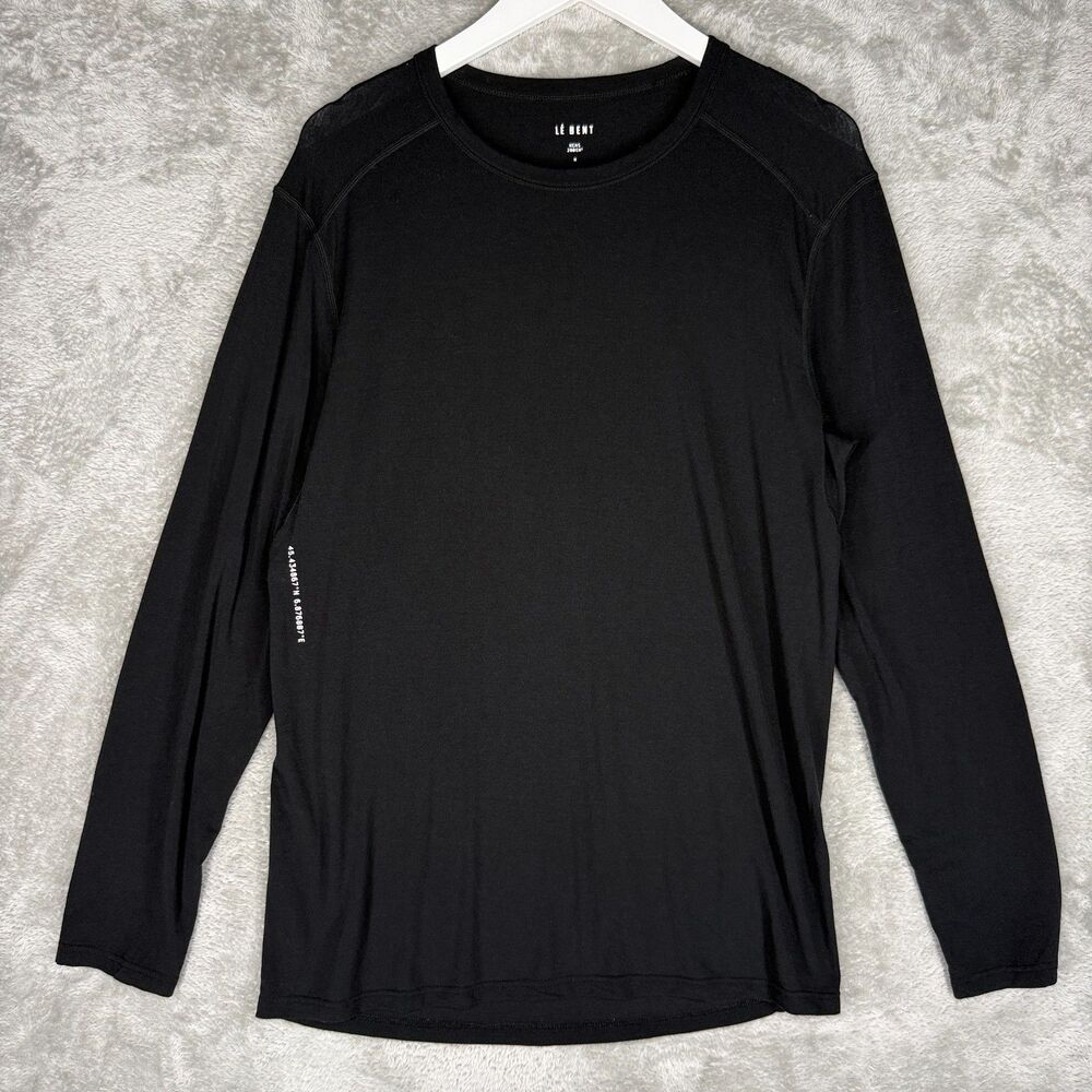 Le Bent Shirt Mens Medium Wool Blend Baselayer 200 Gm2 Long Sleeve Black Stretch